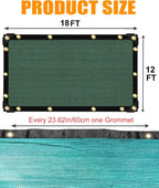 e.share 70% Shade Cloth for Garden, 12 Ft X 18 Ft Sun Shades Outdoor Patio with Grommets for Plant Covers,Porch Screen,Pergola Shade Cover,Greenhouse,Green