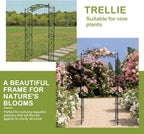 Outvita 7.5Ft Garden Arch Arbor, Steel Frame Stand Trellis, Arbour Archway for Wedding Ceremony Decoration Plant Climbing Rose Vines Lawn Courtyard Patio Pathway Black