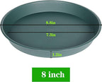 6 Pack of Bird Bath Bowl 8 inch, 8 10 12 14 16 18 20 inch Heavy Duty BirdBath Bowls only, Durable Plastic Round Large Plant Saucer Dish for Garden (8", Green)