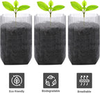 GREANER 400 PCS Nursery Bags - 5.5"x6.3", Biodegradable Plant Starter Bags, Thickened Non-Woven Biodegradable Plant Pots for Plant, Seedling, Garden, Flower, Vegetable, Indoors and Outdoor Use