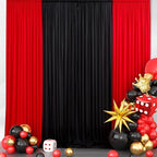 20ft x 15ft Red Wrinkle Free Backdrop Curtains for Parties,Silky Polyester Fabric Wedding Ceiling Drapes, 4 Panels 15ft Photo Back Drop Drapes for Baby Shower Photography Stage Background Cloth