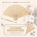 10pcs Personalized Wedding Fans for Guests - Custom Wooden Hand Fans with Names/Dates - Bulk Wedding Favors for Bridal Shower, Baby Shower & Parties (Wood, 10pcs)
