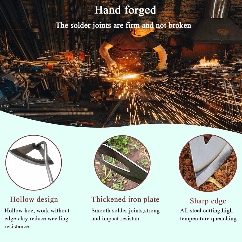 Garden Hoe All-Steel Hardened Hollow Hoe, Sharp Durable Garden Weeding Tools, Garden Edger Weeder Portable Household Vegetable Garden Shovel for Backyard Loosening Farm Planting Weeding
