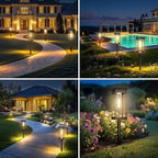 Modern Solar Pathway Lights Outdoor - 8 Pack, IP65 Waterproof Square Design for Yard Garden Lawn, 14H Runtime Dusk to Dawn Auto, Warm White LED