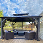 OLILAWN Gazebo Universal Replacement Mosquito Netting, 10' x 10' Outdoor Canopy Net Screen 4-Panel Sidewall Curtain, with Zippers, Easy to Install, Fit for Most Gazebo 10x10 Canopy, Black