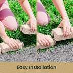 Beuta Landscape Edging | Garden Edging Border | Faux Stone Bricks for Lawn edging, Flower beds, Pathways & Yard Edging– 10 Packs | Each Section Has 6 Bricks 48"L x 4"W x 2.25"H | 30 Spikes|Cobblestone