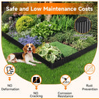 Corrugated Garden Edging, 12"×10Ft Galvanized Steel Landscape Edging & Lawn Edging Border, Metal Garden Border for Flower Beds, Garden，Lawn，Raised Beds & Tree Surrounds (Black)