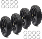 AR-PRO (4-Pack) 13" Flat Free Tire and Wheel - with 5/8" Axle Bore Hole, 2.17" Offset Hub - 13 lnch Solid Wheels Compatible with Garden wagon Cart,Hand Trucks,Utility Cart and Lawnmower Yard Trailers