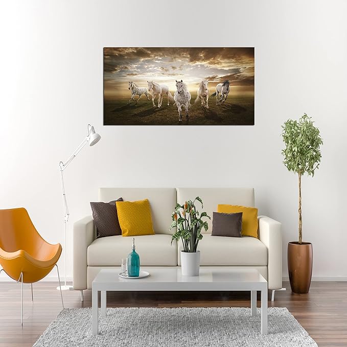 XXMWallArt FC1975 Canvas Wall Art Horse Picture Canvas Prints Modern Decor Wall Art Painting Canvas Prints Fine Art for Living Room Bedroom Kitchen Home and Office Drawing Room Wall Decor