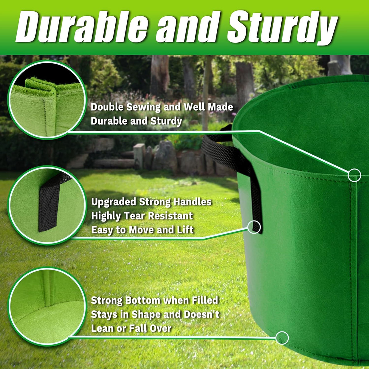 10 Gallon Grow Bags, 7 Pack Colorful Fabric Plant Pots with Handles for Garden and Outdoor Planting
