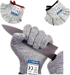 Dowellife Cut Resistant Gloves Food Grade Level 5 Protection, Safety Kitchen Cuts Gloves for Oyster Shucking, Fish Fillet Processing, Mandolin Slicing, Meat Cutting and Wood Carving. (X-Large-2 Pairs)