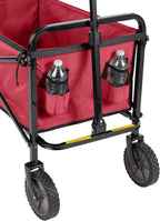 Amazon Basics Collapsible Folding Heavy Duty Utility Wagon for Outdoor Sports, 265 pounds Weight Capacity, Camping, Garden, and Shopping, 27.6 x 40.9 x 20 inches, Red