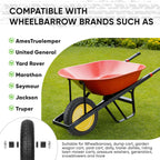 TICONN 4.80/4.00-8 Tire, 16" Flat Free Wheelbarrow Tire and Wheel, Solid Replacement Tires, 5/8" 3/4" Bearings, Universal Fit 4.80/4.00-8, 3.50/3.00-8, 4.00-6 (16" Yellow, 2PK)