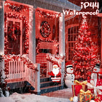 KAQ Connectable 240LED Red String Lights Outdoor/Indoor, Extendable Plug in Twinkle Fairy Lights Waterproof with 8 Modes&Timer Function for Garden Bedroom Patio Tree Christmas Decorations
