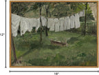 InSimSea Framed Wall Art for Living Room Vintage Laundry Room Art Print Antique Oil Painting Country Landscape Vintage Wall Art Canvas for Bathroom Bedroom OfficeGallery 12x16in