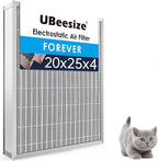 UBeesize 20x25x4 Air Filter HVAC AC Furnace Filter,Reusable Washable, Lasts a Lifetime,Permanent Electrostatic Filter,for Honeywell,White Rodger, and More(Actual Size:19.37x24.37x3.58Inch)