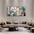 Abstract Wall Art For Living Room Large Size - Modern Wall Art For Bedroom - Black Framed Wall Art for Office Size 29" x 59"