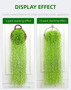 5 Pack Artificial Hanging Willow Vine (3.3ft) - Fake Greenery Plants for Indoor/Outdoor Decor, Wedding & Photography - Pure Green Design (No Basket Included)