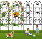 AMAGABELI Garden & Home 4 Pack Garden Trellis for Climbing Plants 60" x 18" Black Iron Trellis for Potted Plant Support Butterfly Metal Trellis for Climbing Roses Vine Flower Cucumber Clematis GT02