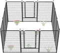 FXW Garden Fence Outdoor for The Yard – 50in(H) x 31.3ft(L) Heavy Duty Metal Animal Barrier for Dog and Rabbit, Decorative Dog Fence, 12 Panels, Black