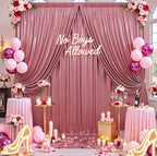 20ftx10ft Rose Gold Sequin Backdrop Curtain for Parties, Wrinkle Free Thick Glitter Sparkle Photo Backdrop Drapes 4 Panels 5x10FT Shimmer Back Drop Cloth for Wedding Birthday Photography Background