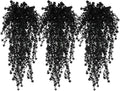 Black Hanging Flowers Faux Hanging Plants Black Artificial Hanging Plant Fake Greenery Faux UV Resistant Hanging Vines Plant for Indoor Outdoor Wedding Halloween Party Fall Wall Room Door Decor