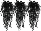 Black Hanging Flowers Faux Hanging Plants Black Artificial Hanging Plant Fake Greenery Faux UV Resistant Hanging Vines Plant for Indoor Outdoor Wedding Halloween Party Fall Wall Room Door Decor