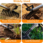 Stainless Steel Weed Puller Tool - Detachable 4-Section Handle with Saw Blade Weeder, 59" Root Remover for Lawn, Garden & Yard