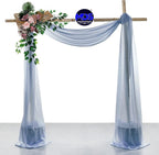 MDS Halloween Chiffon Draping Fabric - 2 Panel, 30" Wide x 30ft Long - Sheer Spooky Arbor & Canopy Drapery for Haunted House Backdrops, Party Ceilings, DIY Costumes & Themed Events - Dusty Blue