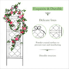Garden Trellis for Vines and Climbing Plants Outdoor, Iron Wire Lattices Grid Panels for Potted Climbing Pergola Cucumber Tomato Rose Vegetable Flower Plant Trellises (60 * 16 Inch, Pack of 2, Black)