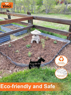 Vinci Garden Landscape Edging Border, 8 Inch x 10 FT Corrugated Sturdy Metal Easy Installation Safe Hemmed Lawn Garden Border Edges for DIY Flower Beds, Pathways and Patio Design (Silver)