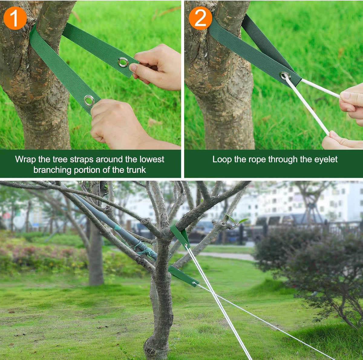 24 PCS Tree Straps for Staking, Tree Support Straps for Guying Staking Newly Planted Sapling Straight and Hurricane Protection, Heavy Duty Tree Stake Straps for Straightening