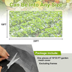 Garden Netting, 10x33Ft Ultra Fine Mesh Netting Pest Barrier Protection Bird Mosquito Net Plants Cover for Vegetables Fruits Flowers Crops Greenhouse Row Cover Raised Bed Patio Mesh Netting