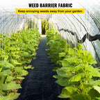 Happybuy 6x300ft Premium Weed Barrier Landscape Fabric Heavy Duty 2.4OZ, Woven Weed Control Fabric, High Permeability Good for Flower Bed, Geotextile Fabric Underlayment, Driveway Fabric Ground Cover