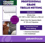 Soft Mesh Nylon Trellis Netting Bulk Roll - 6.5 x 350 ft Heavy-Duty Garden Netting for Plants + COMMON CULTURE Trimming Scissors