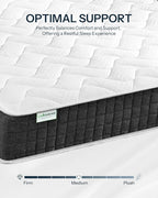 Life Balance Full Bed Mattress 12 Inch, Spinal Alignment Mattress with Individual Pocket Coils for Kids, CertiPUR-US Certified, Made in USA Full Size Mattresses in a Box, Medium Feel, CE-12-F