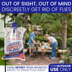 Fly Traps Outdoor Fly Trap for Patio. 2 Large Non-Toxic Pre-Baited Flies Bags Outdoor Disposable. Big Hanging Bug Catchers for All Filth Flies Killer for Outside Bug Control in Yard Horse Ranch