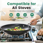 Chef Power Hard Anodized Nonstick Cookware Sets 10 Piece with Stainless Steel Handle, Pots and Pans Set Non Stick, Kitchen Induction Cooking Sets, Dishwasher Safe, Oven Safe, Essential