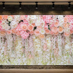 10x8ft Pink Rose Flower Wedding Photography Backdrop Spring Floral Photography Backdrop Valentine's Day Mother's Day Girl Birthday Baby Shower Wedding Bridal Party Banner Photo Booth Props Background