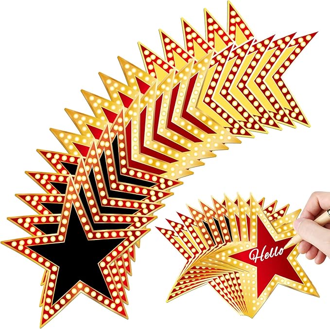 Geosar 90 pcs Movie Star Cardboard Red Carpet Awards Night Cutouts Confetti Cutouts for Bulletin Board Movie Party Decoration Supply Wall (6 Inch)