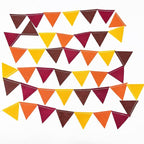 Fall Party Decoration Orange Yellow Brown Burgundy Felt Hanging Triangle Mini Bunting Pennant Banner Flag for Autumn Thanksgiving Harvest Birthday Wedding Baby Shower Party Classroom Nursery Decor