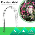 Metal Garden Arch 7.2ft High X 4.5ft Wide Garden Arbor for for Climbing Plants Roses Vines, Outdoor Garden Lawn Backyard Patio, Garden Wedding Party Decoration