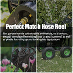 Hybrid Garden Hose 15FT - 5/8" Durable and Sturdy Flexible Rubber Hose with Brass Fittings - UV Resistant and Leak Proof with High Functionality for Small Gardens and Patio Cleaning