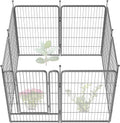 FXW Garden Fence Outdoor for The Yard – 40in(H) x 18.2ft(L) Heavy Duty Metal Animal Barrier for Dog and Rabbit, Decorative Dog Fence, 8 Panels, Silver