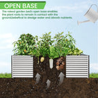 FRIZIONE 2pcs Tall 8ft Galvanized Raised Garden Bed Outdoor,Above Ground Garden Bed for Vegetable,Metal Raised Beds for Flower,Steel Raised Beds for Gardening - 8x3ft