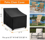 WLEAFJ Outdoor Chair Covers Waterproof, Black Lawn Patio Furniture Covers, Heavy Duty Wicker Garden Sofa Chair Cover, 2 Pack - 37" W x 40" D x 30" H