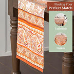 Maison d' Hermine Table Runner 100% Cotton Double Layer Table Runners 108 inches Long for Thanksgiving Christmas Decorations Home Kitchen Dining Party Wedding (Palatial Paisley, 14.5" x 108")