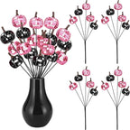 20Pcs Disco Halloween Decor, Disco Pumpkin Table Decoration, 14 Inch Artificial Glitter Mirror Pumpkin Sticks Ornament Halloween Branches for Table Centerpiece Party Decor