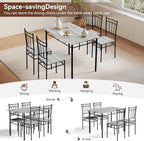 Kitchen Dining Table Set for 4, 5-Piece Kitchen Table Set,Dining Room Table Sets,Rectangular Kitchen Table Set with 4 Chairs for Small Space, Dinette,Apartment,Rustic Grey