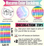 4 Pack Dark Rainbow Fringe Curtain Backdrop, 3.2Ft x 6.6Ft Metallic Tinsel Foil Fringe Streamers Background for Photo Booth Birthday Wedding Baby Shower Carnival Easter Mother’s Day Party Decorations